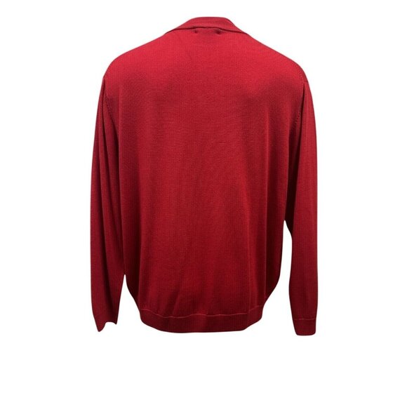 Hart Schaffner Marx Mens Big & Tall Red 3XLT Quarter Zip Merino Wool Sweater - Picture 9 of 9